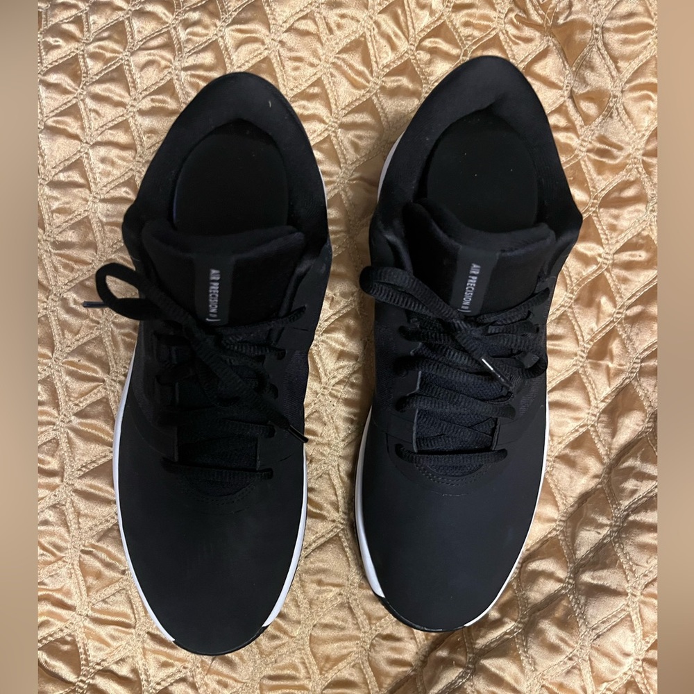 Black and white Nike basketball shoes